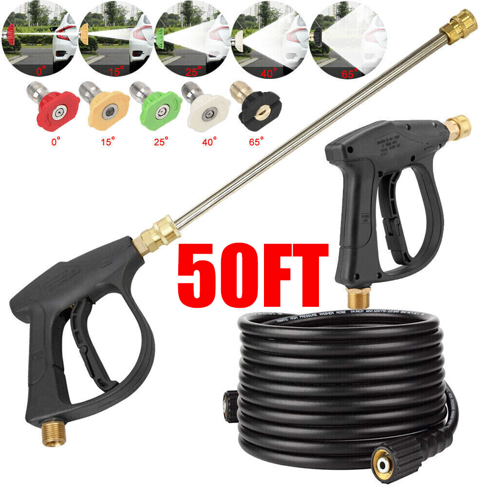 High Pressure 5800PSI Car Power Washer Gun Spray Wand Lance Nozzle and Hose Kit