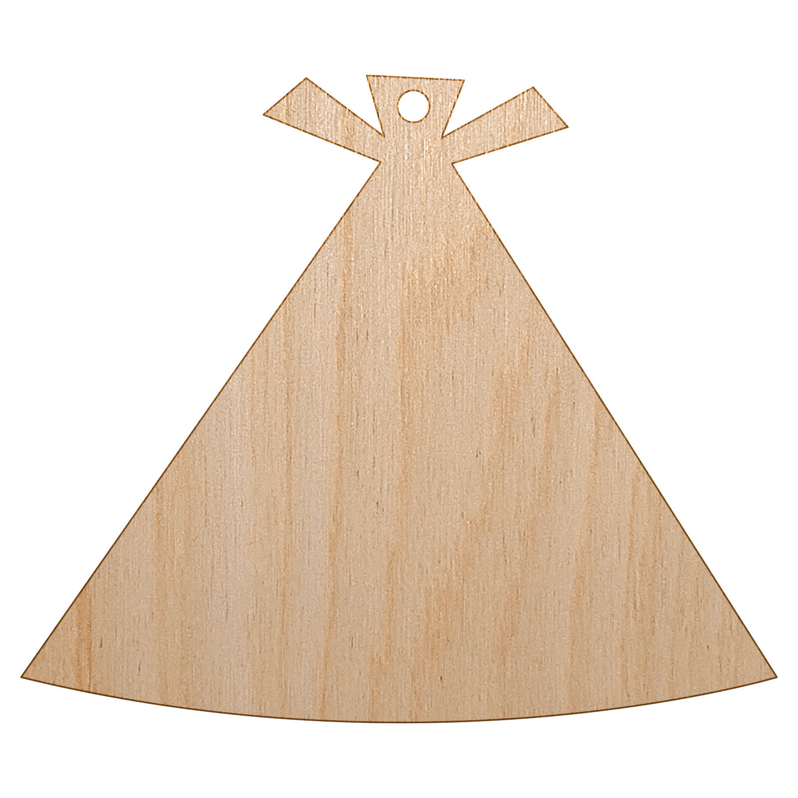 Unfinished Wood Birthday Party Hat Christmas Tree Ornament Craft