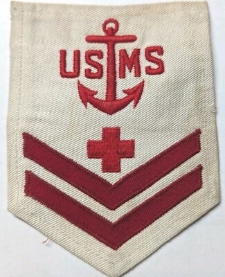 WW2 USMS Pharmacist Mate 2nd Class Rate - Red on White - Maritime ...