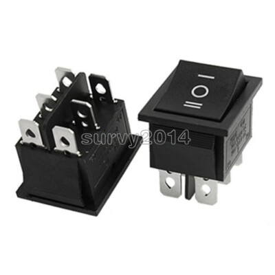 5PCS 6Pin DPDT ON-OFF-ON 3 Position Snap Boat Rocker Switch AC 6A/250V 10A/125V