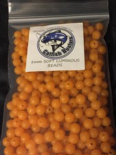 8mm SOFT ORANGE INLINE FISHING BEADS (500 Piece) BULK - SINKER STOPS