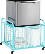 mDesign  Portable Mini Fridge/Microwave Storage Cart *Wheels & Handles *Free S/H