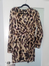 size 10 pretty little thing dress wrap leopard