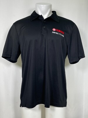 Yamaha Power Assist Bicycles Stormtech Performance Black Polo Shirt Men's LARGE