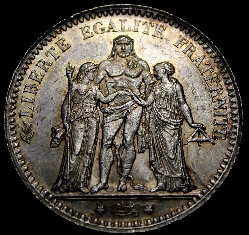 France 1873 Five Francs Silver Almost Uncirculated? 2311-142 - Image 2 of 4