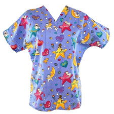 Scrub Wear Womens Pullover Scrub Size XS Top Printed Medical "Its a Boy Girl"