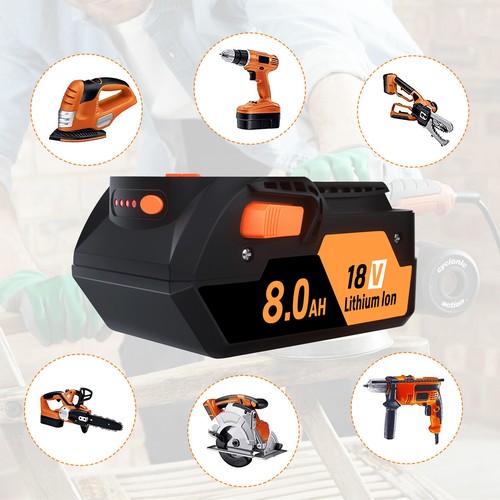 1/4PC For Ridgid R840085 8.0Ah Lithium Battery Rigid 18Volt R840087 6.0Ah Tool - Picture 10 of 30