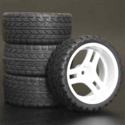 26mm Rubber RC Tyres & Wheel Rims Hex 12 For 1:10th HSP HPI Sprint 2 Drift RS4