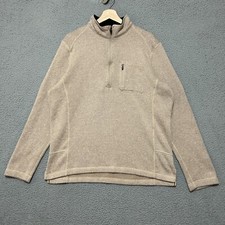 Woolrich 1/4 Zip Pullover Sweater Men's Large Beige Pullover Mock Neck