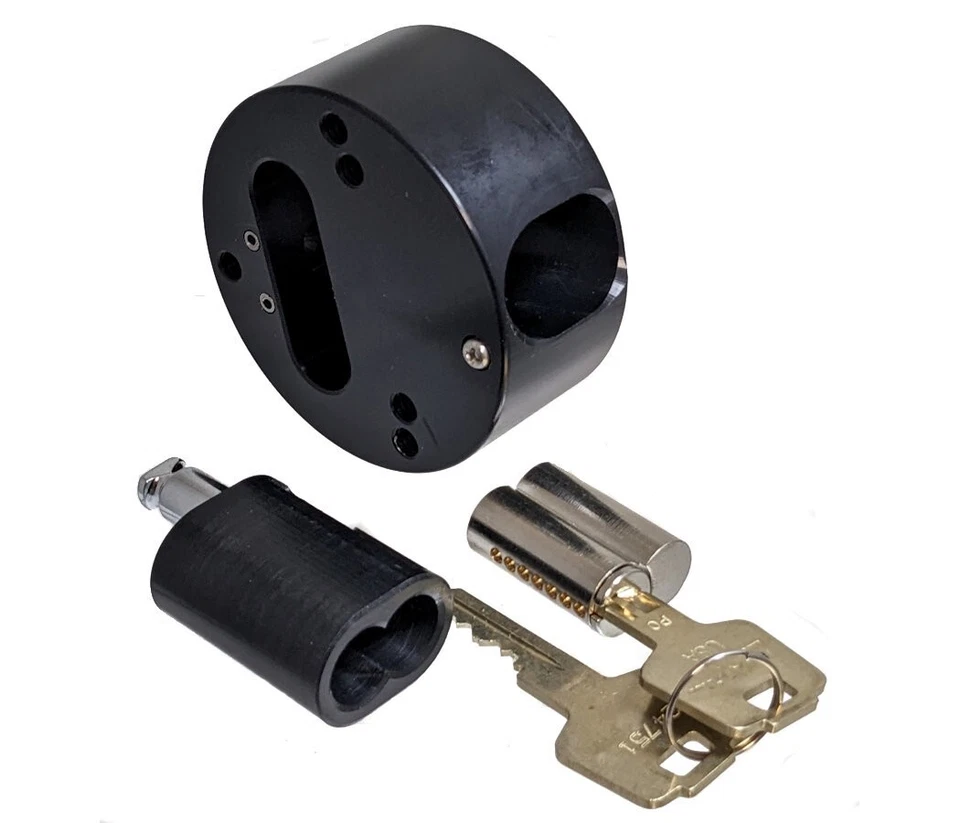 Lockitt Puck Style Hidden Shackle Padlock UCS Cylinder - Flat Back - Made in USA - Image 3 of 3