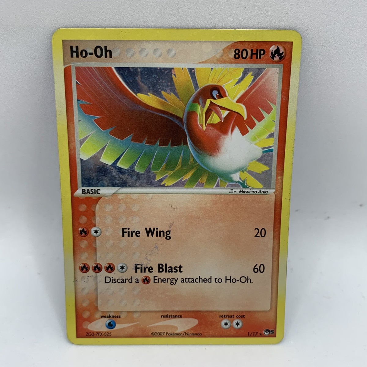 Pokemon TCG - Ho-Oh 1/17 Holo Rare Bleed - 2007 POP Series 5 - LP
