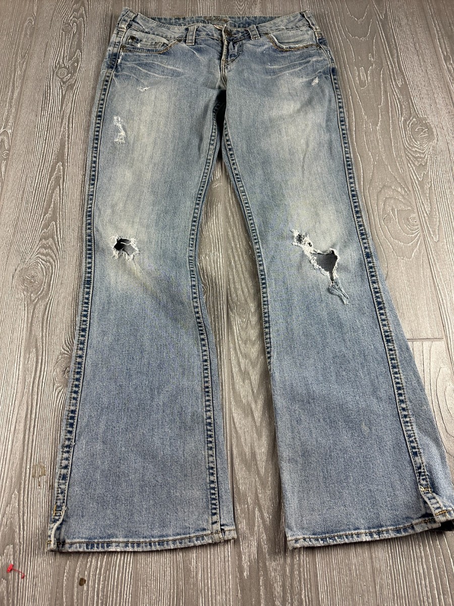 Silver Jeans Size 28 Womens Light Wash Distressed