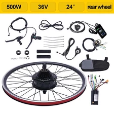 24 inch E-Bike Conversion Kit 36V 500W Electric Bicycle Rear Wheel Motor Hub Set