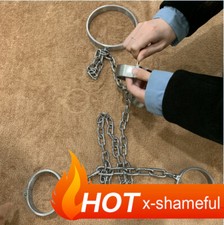 Stainless Steel Neck Collar Binding HandAnkle Cuffs Leg Spreader Bar Slaver