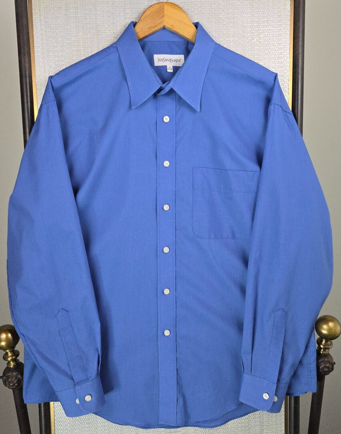 Camicia leggera vintage YVES SAINT LAURENT YSL uomo taglia 17 34 35 cotone poliestere XL