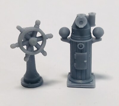Schiffe Helm & Kompass Binnacle Steampunk Dampfschiff Kunststoff (1/56) 28mm Maßstab