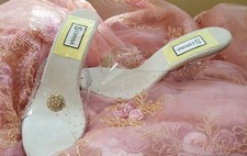 CINDERELLA FAIRYTALE CLEAR CRYSTAL JEWEL BRIDAL WEDDING HEELS PARTY CLUB COSTUME