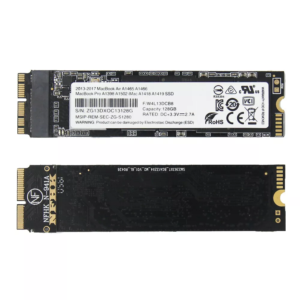 128GB SSD For 2013 - 2017 MacBook Air A1465 A1466 EMC 2631 2632 EMC 2924 2925