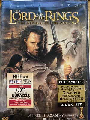 Lord of The Rings: The Return Of The King (2003, Full Screen, 2 Discs)