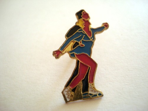Ancien Insigne De Boutonnière émaillé – Patinage Artistique – Ice Skating Pin – France