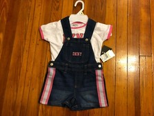 Set of 2 Piece DKNY Girls Size 4: Little Fashion Top Azalea Pink and Shortall