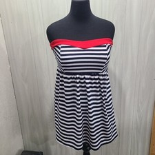 Rosebud Strapless Dress Striped Size M USA Festival Nautical Beach Cruise