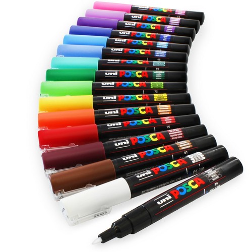 Uni POSCA Paint Marker Pens PC-1MR - All Colours - Set of 12 by Colour
