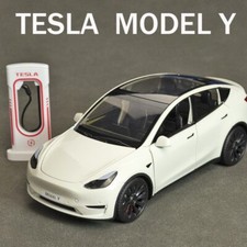 1:24 Tesla Model Y Model 3 Charging Pile Alloy Die Cast Toy Car Model Sound Ligh