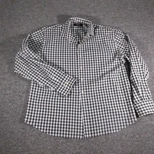 Under 510 Shirt Mens Extra Large Black White Gingham Plaid Button Down Casual