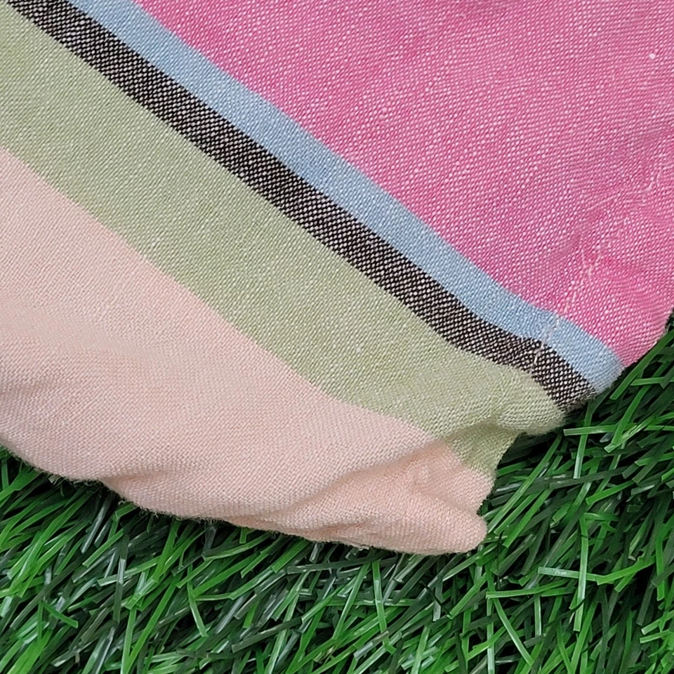 Vintage Y2K Bagazio Linen Button Shirt XL 25x29 Western Stripes - Image 4 of 4