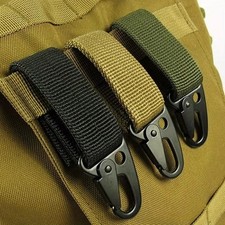 3Pcs Tactical Carabiner Outdoor EDC Keychain Nylon Webbing Keys Holder Camping