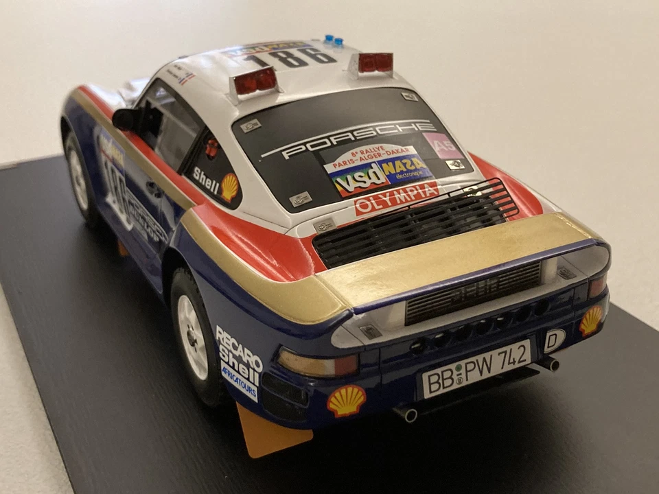 TSM Model Car 1986 Porsche 959/50 Scala 1:18 Dakar Rally Winner #186 - RARO - Immagine 3 di 4