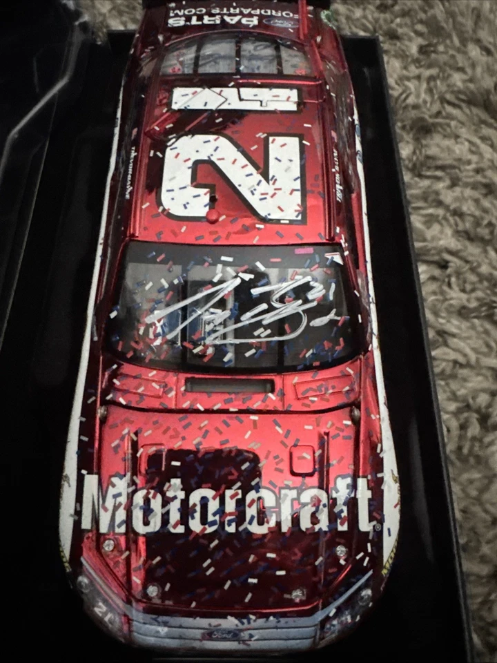 SIGNED COLOR CHROME TREVOR BAYNE DAYTONA 500 DAVID PEARSON Elite WOOD BROTHERS - Image 3 of 4