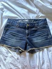 Vintage Express denim shorts with frayed hem