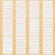 12 PCS Small Letter Stencils 1/2 Inch for Painting, Letter and Number Stencils