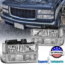 Fits 1994-1998 GMC C10 C/K Sierra Headlights+Bumper Corner Light
