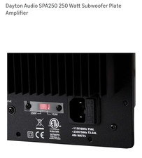 Dayton Audio SPA250 250 Watt Subwoofer Plate Amplifier