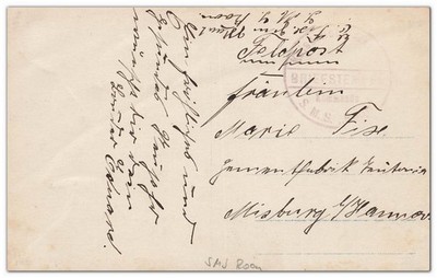 AK Neujahr 1914/15 Marine Briefstempel Großer Kreuzer SMS Roon (MSP 140)