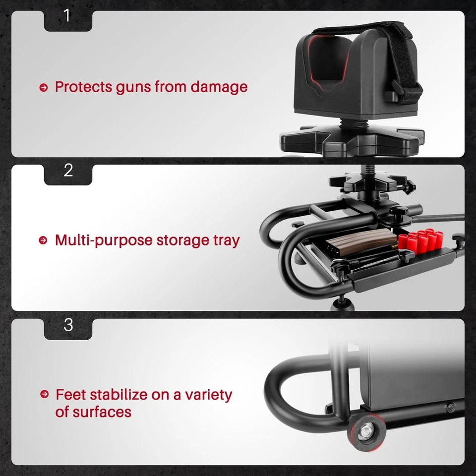 Сверхпрочный регулируемый упор для стрельбы из винтовки с жесткой стальной рамой нескользящее основание - Изображение 4 из 4