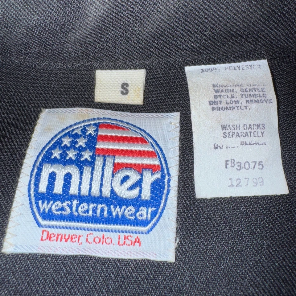 Miller Western Wear Bid Pearl Snap Button Shirt Mens - Size S Black - Image 2 of 4