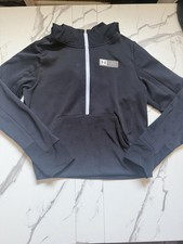 Under Armour Fleece Lined Quarter Zip Hoodie Black Athleisure Size SM