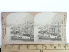Keystone Stereoview 2042 Grand Canal Hamburg Germany 1900-1924