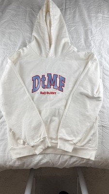 Bad Bunny DtMF 2025 Residency Hoodie White Embroidered Puerto Rico Concert Merch