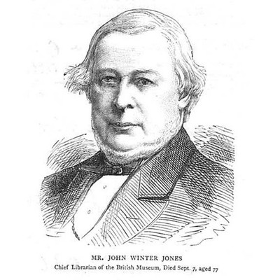 John Winter Jones Chief Lieutenant of the British Museum - Antique Print 1881
