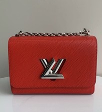 LOUIS VUITTON Red Epi Leather Twist Silver Ha...