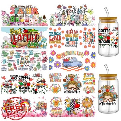 PEVOGON Teacher UV DTF Cup Wrap Transfer 10 Sheets