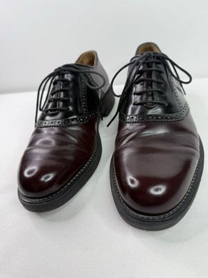Bostonian Strada Two-Tone Burgundy and Black Leather Dress 