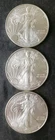 Lot of Three 2010 $1 American Silver Eagle Dollars