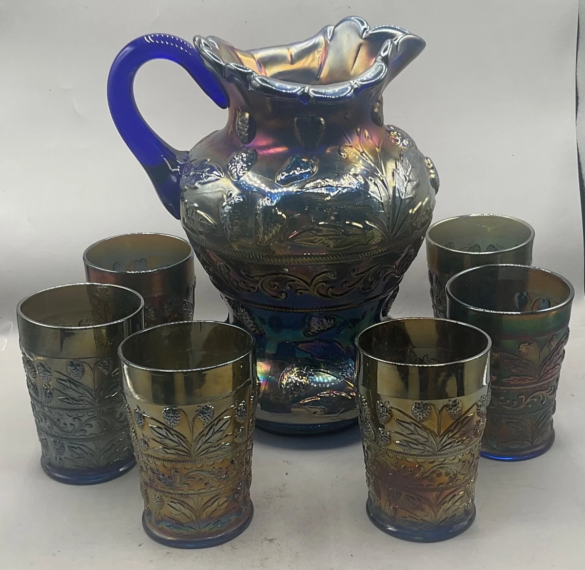 fenton blue carnival glass products for sale | eBay