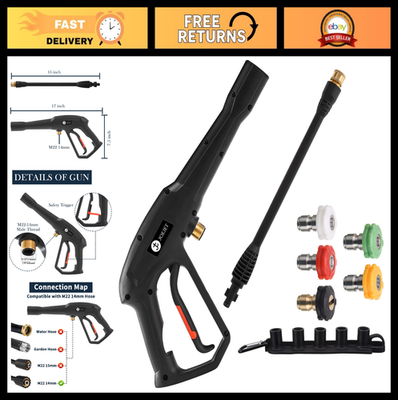 #ad High Pressure Washer Replacement Gun with Jet Wand amp; 5 Nozzle Tips Compatible $56.99